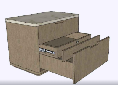 Mesa de noche con cajon escondido